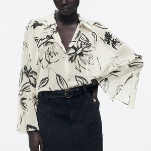 Zara Semi-Sheer Printed Shirt